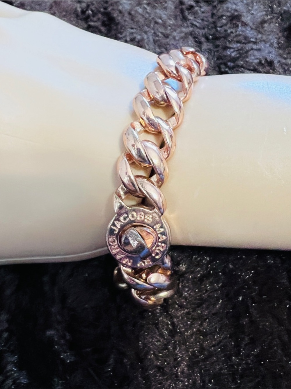 Marc Jacobs Rose Gold Chunky Chain Bracelet with Katie Turnlock